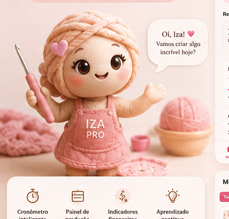 mascote Iza Crochet Pro
